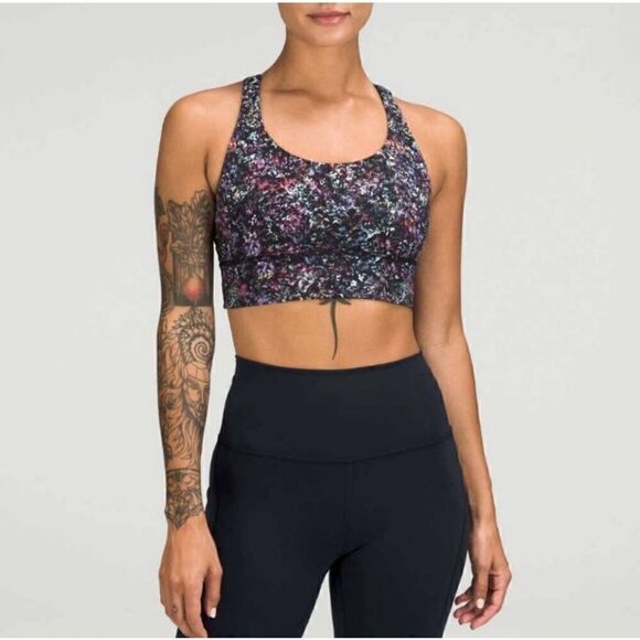 Lululemon Energy Longline Bra Floral Spray size 4 Strappy Criss Cross - Picture 3 of 8